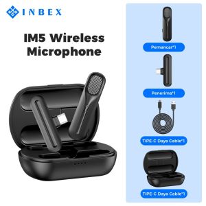 INBEX IM5 Wireless Microphone Livestream Radio Mic Lavalier Profesional Konten Vlog Clip On Mikrofon