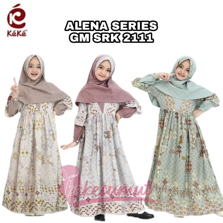 Kekesumut GM SRK 2111 Alena Series Baju Gamis Anak Keke Busana Muslim