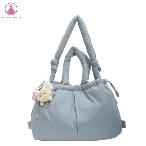 【HOT】Puffer Tote Bag Lightweight Shoulder Bag Large Capacity Puffy Handbag Pillow Shopper Bag for Women Work Shopping Travel