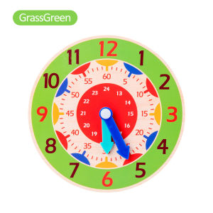 Mamibayi Mainan Jam Kayu Wooden Clock Toys Belajar Mengenal Jam Dan Waktu