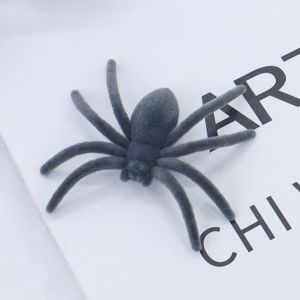 HUNIU 10PCS mini Nhện nhồi bông Halloween Mô phỏng Thực tế Nhện nhân tạo Mô hình nhện Đáng sợ Đồ chơi nhện 3D giả Trang trí tiệc Halloween