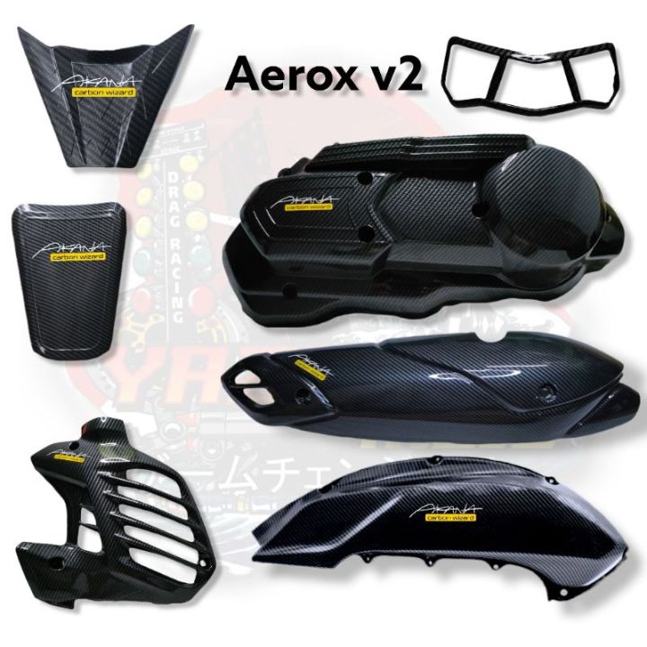 NEW! Aerox v2 carbon set! Crank case , airbox , radiator cover , heat ...