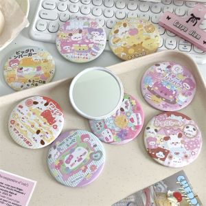 Cartoon Girl Heart Puppy Mini Round Mirror Portable Carrying Mirror Student Makeup and Makeup Small Mirror