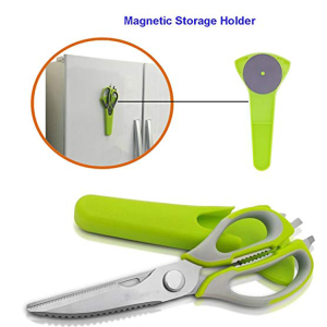 Multifunctional 6 in 1 Kitchen Scissors Multipurpose Stainless Steel Chicken Bone Scissors Gunting