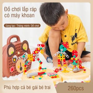 Bộ đồ chơi kỹ sư 260 chi tiết kèm khoan điện và hộp đựng