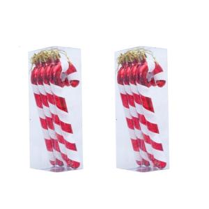 Plastic Decorative Rod Enhancements Christmas Candy Canes Pendant Waterproof Accessory Rings For Tree Party Decorations