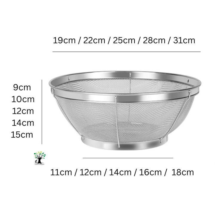 Link3 19cm / 22cm / 25cm / 28cm / 31cm Stainless Steel Kitchen Mesh ...