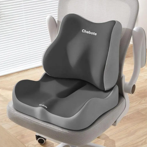 Memory Foam Seat Cushion and Lumbar Support Set Ergonomic Office Chair Cushion for Car Office Home Pressure Relief Back Waist Hip Support