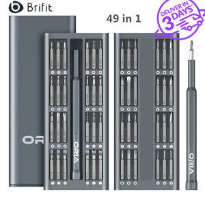 Brifit Screwdriver Set 49-in-1 Electronic Repair Tool Set Precision Screwdriver Set with 48 S2 Steel Drills with Aluminum Handle for Repairing PCs Mobile Phones Watches Laptops MacBooks Glasses