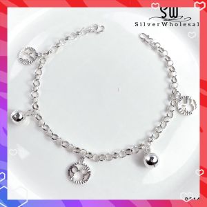 SilverWholesale #BB141 Original Silver 925 "Sparkling Mickey Mouse" Baby Bracelet Anklet (Gelang Kaki/Tangan untuk Baby)