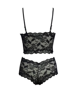 Women Lace Mesh Lingerie Set 4XL Plus Size Seamless Nightwear Panties Bra Set Adjustable Shoulder