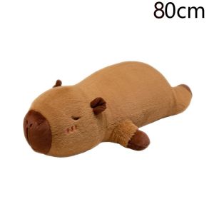 BESTIT 40/60/80cm Stuffed Capybara Plush Toy Bed Giant Long Pillow Cute Creative Rectangle Cushion Home Decor