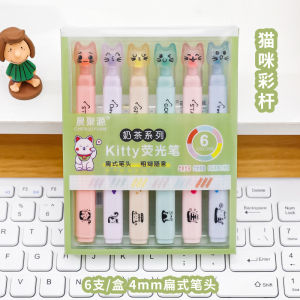 {SG Local} Soft Tip 6 In 1 Set Highlighter For Child Fluorescent Markers Colorful Doodle Drawing Pens