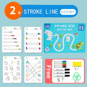 【⭐3 Designs⭐】 Pen Control Training Preschool Education Learning Copybook Reusable Painting Book Set For Kids