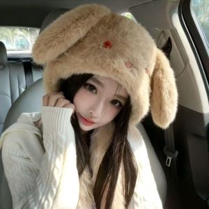SKINJOY Anti-cold Winter Plush Hat Little Rabbit Windproof Fluffy Ear Protection Cap Lei Feng Cap Soft Rabbit Ears Warmer Hat Women