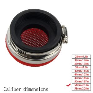 SHIRUI Chất liệu xốp Bộ lọc không khí Hình dạng quả bóng Màu đỏ Ống dẫn khí vào Lối hút khí Cổng thẳng Bộ lọc bọt biển Độ xe máy