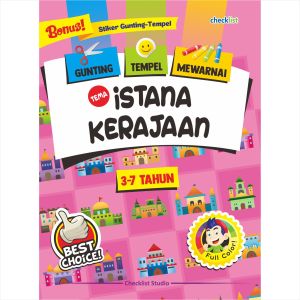 Buku Aktivitas Anak Gunting Tempel Mewarnai Tema Istana Kerajaan Full Color Bonus Stiker