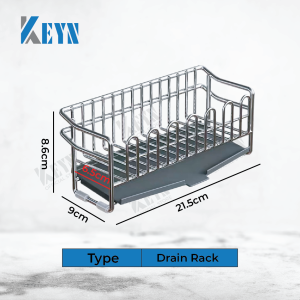 KEYN 304 Stainless Steel Kitchen Sink Detergent Drying Rack With Drain Tray and Rustproof Dishcloth Sink Rack