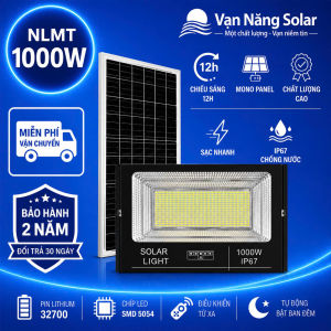 ĐÈN NĂNG LƯỢNG MẶT TRỜI 1000w ( TẤM PIN RỜI  VỎ NHÔM CHỐNG NƯỚC IP67)