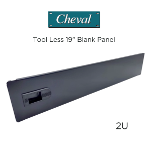 CHEVAL-Tool Less Filler Panel 2U แผ่นปิดช่องว่างระหว่าง U ของตู้  Rack 19” แบบล็อคสไลด์ ติดตั้งง่าย