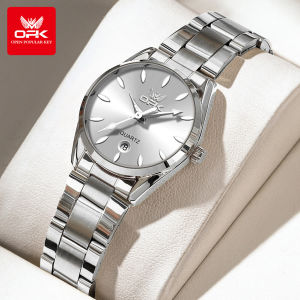 OPK Women Quartz Watch with Stainless steel Strap Ladies Casual Wrist Watch Korean Style Trend Watch