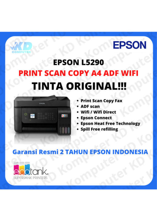 EPSON L5290 PRINT SCAN COPY A4 WIFI PENGGANTI L5190 GARANSI RESMI ...