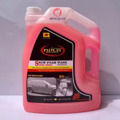 Nước Rửa Xe Bọt Tuyết PALLAS Siêu Bóng 60 - 6 Lít Hương Dâu Dung Dịch Rửa Xe Ô Tô Xe Máy Siêu Sạch