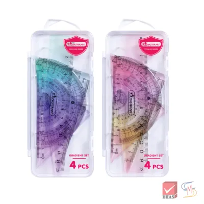 Master Art มาสเตอร์อาร์ต ชุดเรขาคณิต 4 ชิ้น รุ่น GRADIENT (คละสี) จำนวน 1 ชุด