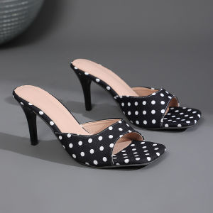 [Free Shipping] Plus-Size WomenS High-Heeled Sandals 2026 Summer New Collection Polka Dot Design Single-Strap Casual Sandals