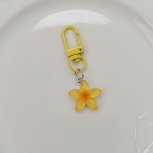 1pcs flower Keychain Split Rings Keyfob Charm For Keyring Backpack Accessories Decorations