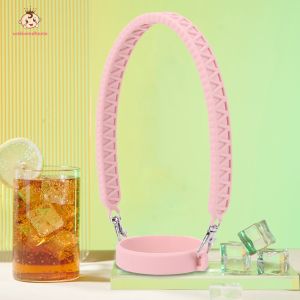 Silicone Water Bottle Strap Fit Most 8-40oz Bottle for Stanley Cup Accessories