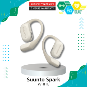 Suunto Spark WHITE Open-Ear Lightweight Wireless Sport Earbuds - 9g Ultra-Comfortable Headphones for Running - HD Audio with Deep Bass IP55 Sweatproof & Secure Loop