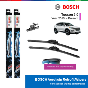 BỘ GẠT MƯA BOSCH AEROTWIN 26" & 16": HYUNDAI TUCSON ĐỜI XE 2015 ĐẾN NAY