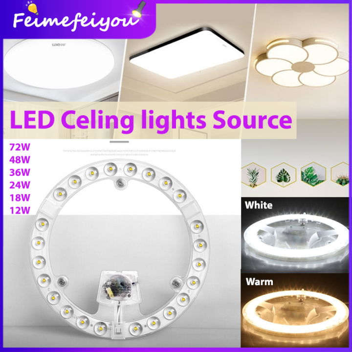 led downlight ceiling light replacement light magnetic circular square led lights module for ceiling lights nano lens super bright 3 light colors in 1 lamp 100W 72W 48W 36W 24W 6 inch 18w 12W round