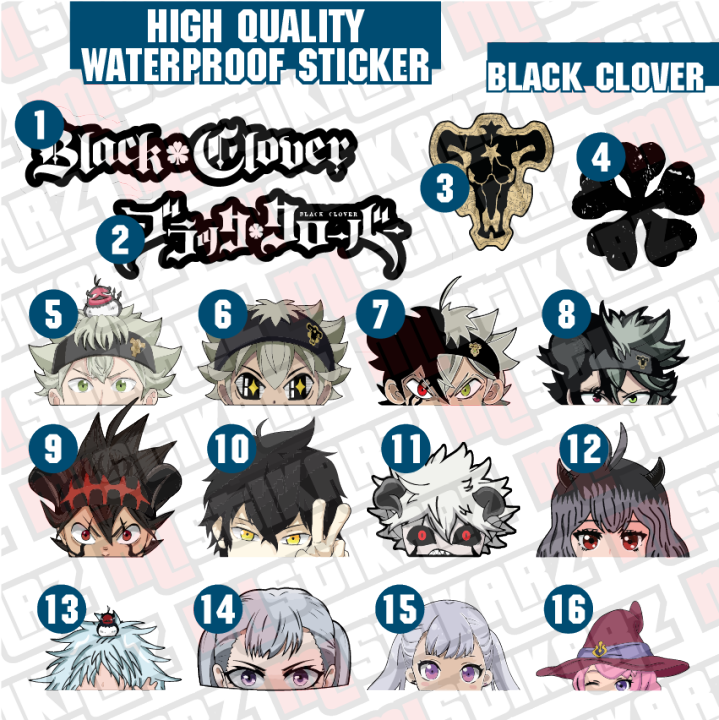 Black Clover Peeker Chibi Vinyl Waterproof Sticker Lazada PH