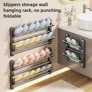 Slippers shoe Rack No Punching Bathroom Slipper Hook Toilet Wall Mounted Bedroom Neat Storage Shoe Drying Rack Shoe Organizer