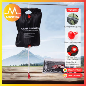 MIZONA 20L Shower Bag Camping Water Bag Heated PVC Waterproof Storage Water Bag Outdoor Equipment Camp Beg Mandi Lipat Tenaga Suria Untuk Perkhemahan