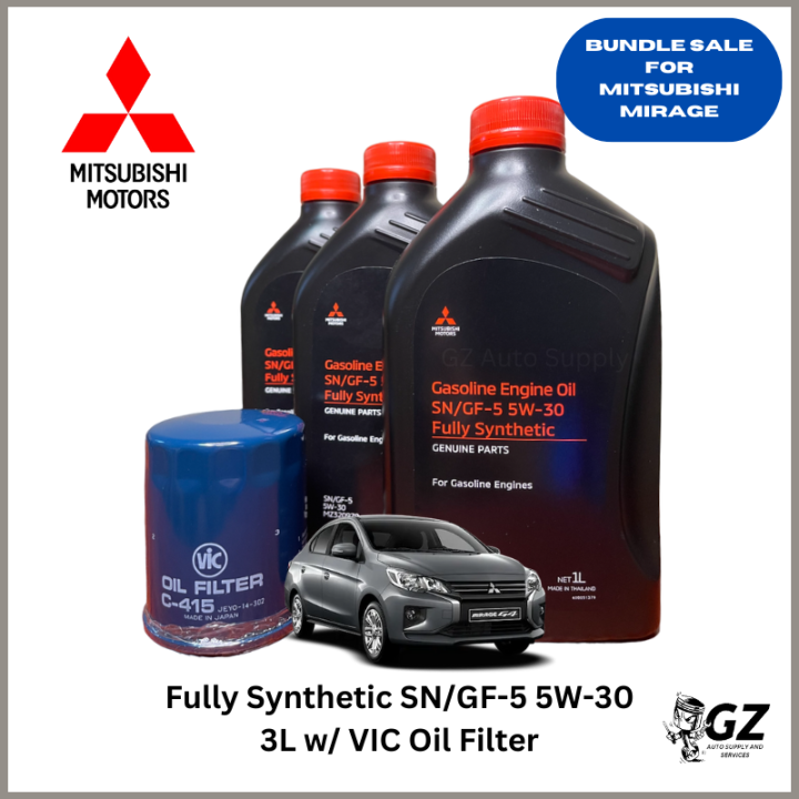 Mitsubishi Genuine Fully Synthetic Oil SN/GF-5 5W-30 3 Liters with Oil ...