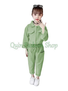 Setelan Kemeja Shakila Korean Style Anak Perempuan Oneset Yosi Lengan Panjang Set Inez