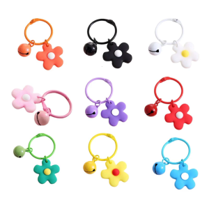 9 Pieces Candy Color Key Charm with Bell for Accessories Plastic Keychain Making Key Chain Fashion Accessories