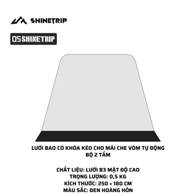 Lều Tự Động Mái Vòm SHINETRIP 05 4x4m – Vải Oxford 150D Tráng Bạc Chống Nắng Mưa Dã Ngoại Gia Đình