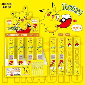 Pen Gel Tekan⚡皮卡丘按动中性笔 Pikachu Gel Pen 可爱学生黑色水笔顺滑速干大容量盲盒随机款 Blind Box Cute School Stationery Kids