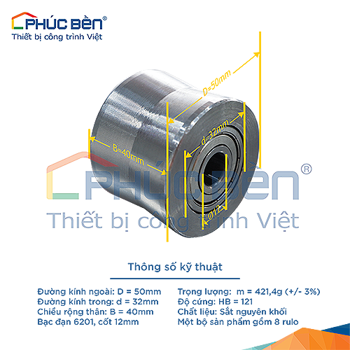 BỘ RULO DUỖI BẰNG SẮT 8 RULO / BỘ - PHÚC BỀN / Cứng và khó vỡ hơn nhiều ...