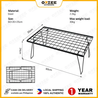 Foldable Multipurpose Stacking Storage Rack Steel Camping Table Grill Table