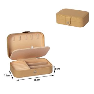 Double-Layered PU Leather Jewelry Box Organizer Earring Necklace Ring Jewelry Accessories Storage Box Gifts