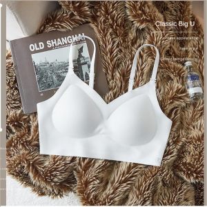 oobest Ice Silk Invisible Bra Backless Bralette Women Bras Without Underwire Seamless Underwear Halter Top Open Back Brassiere   Camisole