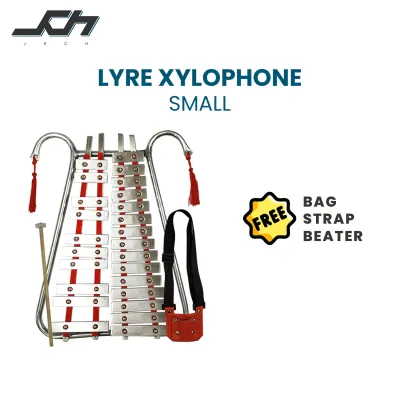 Lyre Xylophone - SMALL :Compact and Complete Set with Box Free Bag Beater and Strap JKCH