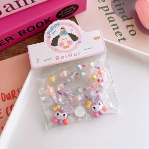 2PCS Children Kuromi Melody Bracelet Versatile Beaded Bracelet Cute Cartoon Sanrio Bracelet Sets