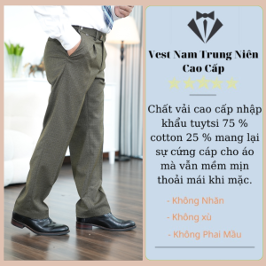 Quần Âu Nam Trung Niên Hồng Ngọc Quần Tây Công Sở Ống Đứng Vải Nhập Khẩu Cao Cấp