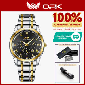 OPK resmi autentik jam tangan pria dewasa 2025 anti air mode santai bercahaya kalender tali jam baja tahan karat jam tangan